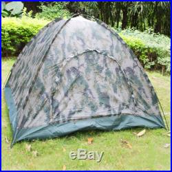 Camouflage Folding 4 Person Tent Outdoor Hiking Camping Four Seasons with Bag