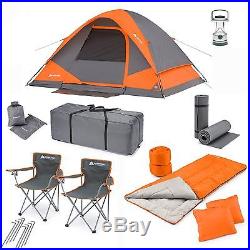 Camping Combo Set 4 Person Tent Cabin Family 22 Piece New