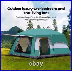 Camping Family Hiking Tent 8-12 Person Double Layers Oversize 2 Rooms