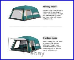 Camping Family Hiking Tent 8-12 Person Double Layers Oversize 2 Rooms