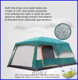 Camping Family Hiking Tent 8-12 Person Double Layers Oversize 2 Rooms