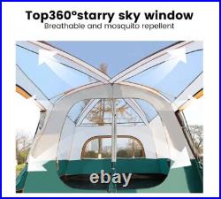 Camping Family Hiking Tent 8-12 Person Double Layers Oversize 2 Rooms