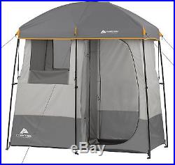Camping Shower Tent Heater Solar Hot Water Portable Utility Shelter 2 Room Tent