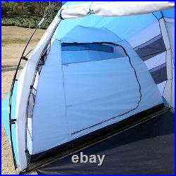 Camping Tent Hiking Shelter Backpacking Tent Spacious Sturdy Stable Blue&White