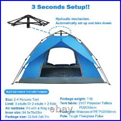 Camping Tent Waterproof Windproof Easy Pop Up Setup Outdoor Picnic with Tarp