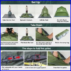 Camping Tent Waterproof Windproof Easy Pop Up Setup Outdoor Picnic with Tarp