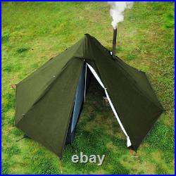 Camping Tent with Chimney Window Outdoor Ultralight Tipi Pyramid Double Layer US