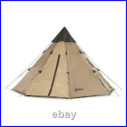 Camping Tepee Tent 10'x10' Outdoor Shelter Hiking Equipment Gear Center Zip Door
