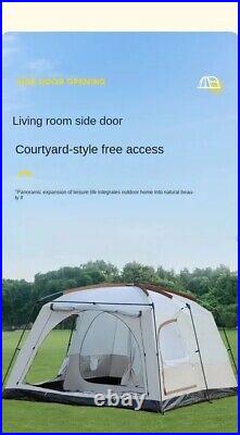 Camping Villa Luxury Tent 4 To 6 Poeple 2 Rooms Hallway Waterproof Easy Set Up