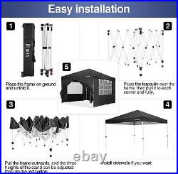 Canopy Tent 10x10 Pop Up Waterproof Instant Folding Gazebo with4