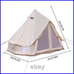 Canvas Bell Tent 3M Waterproof Camping Glamping Polyester Cotton Yurt 4 Season