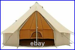 Canvas Bell Tent 4M Waterproof 4-Season Outdoors, Glamping & Family Camping Tent
