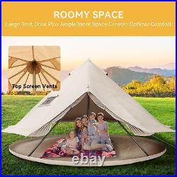 Canvas Bell Tent 4M Waterproof Camping and Glamping Yurt with Stove Jack