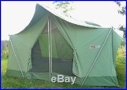 Canvas Tent Coleman Oasis 2 Door 13' X 10' X 7' 9 Tall Sleeps 8 Aluminum Poles
