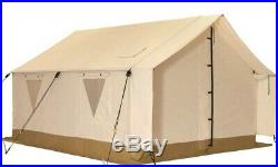 Canvas Wall Tent 10'x12' withAluminum Frame, Water Repellent for Hunting & Camping