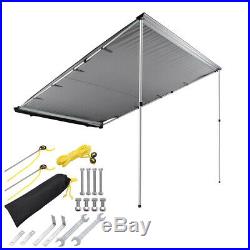 Car Side Awning 6.6x8.2ft Rooftop Tent Sun Shade SUV Outdoor Camping Travel Grey