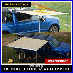 Car Side Awning Rooftop Tent Sun Shade SUV Outdoor Camping withLED Light 8.2x8.2ft