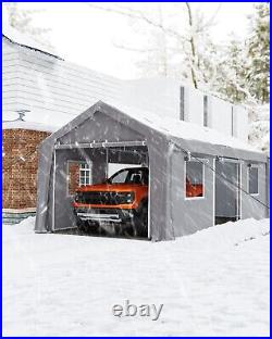 Carport 13'x20' Portable Garage, Heavy Duty Carport Canopy, Reinforced Steel Pol