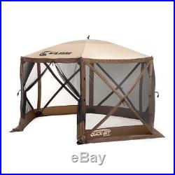 Clam Quick Set Escape Portable Camping Outdoor Gazebo Canopy, Brown/Tan