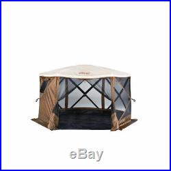 Clam Quick Set Pavilion Screened Gazebo Canopy Tent Rain Fly Tarp, Tan (Used)