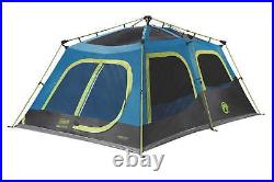 Coleman 10-Person Dark Room Cabin Camping Tent with Instant Setup, 1 Room, Blue