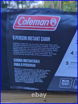 Coleman 6 Person Instant Cabin Tent -1 Min Setup -NEW! 6' Headroom Fits 2 Queens