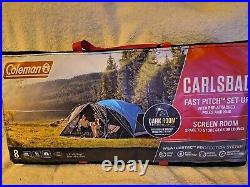 Coleman 8-Person Carlsbad Dark Room Dome Camping Tent with Screen Room