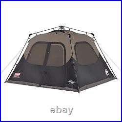 Coleman Camping Tent 6 Person Cabin Tent with Instant Setup, Brown/Black