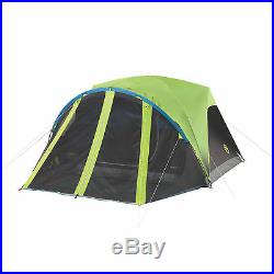 Coleman Carlsbad 4 Person Family Size Polyester All Season Dark Room Tent, Green