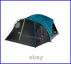 Coleman Carlsbad 8-Person Dark Room Dome Camping Tent Blue with Screen Room