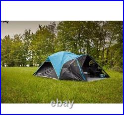 Coleman Carlsbad 8-Person Dark Room Dome Camping Tent Blue with Screen Room