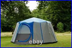 Coleman Cortes Octagon 8 Person Blue Family Tent Glamping Camping Outdoors