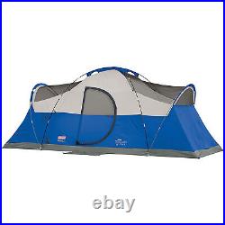 Coleman Montana 8 Person Cabin Camping Tent with Hinged Door, Blue (Open Box)