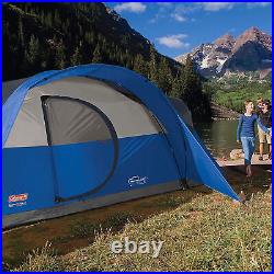 Coleman Montana 8 Person Cabin Camping Tent with Hinged Door, Blue (Open Box)