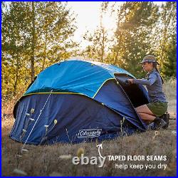 Coleman Pop-Up 4-Person Camp Tent with Dark Room Technology Easy To Store Carry