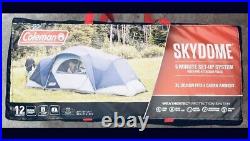 Coleman Skydome XL 12-Person Tent 20'x9'x7' Fits 4 Queen Mattresses Blue NIB
