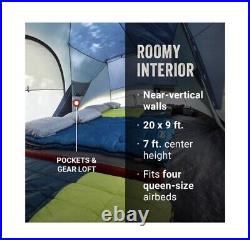 Coleman Skydome XL 12-Person Tent 20'x9'x7' Fits 4 Queen Mattresses Blue NIB