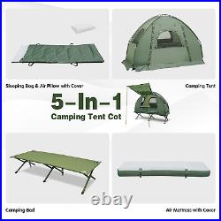 Costway 1-Person Portable Pop-Up Tent/Camping Cot With Sleeping Bag Waterproof