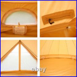 Cotton Canvas 5M Bell Tent Glamping Waterproof Family Yurts Stove Jack 4-Season