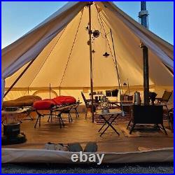 DANCHEL OUTDOOR 4 Season Canvas Yurt Tent with 2 Stove Jacks for Glamping 4M