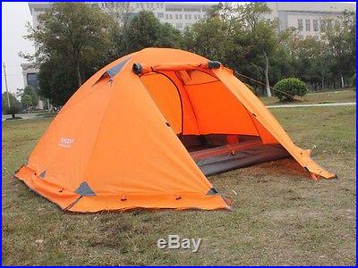 Double layer 2 person 4 Season Aluminum Outdoor Camping Tent with Snow Skirt
