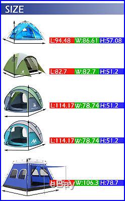Double layer Instant Pop Up Tent Outdoor 4-6 Person Portable Camping Cabin Tent