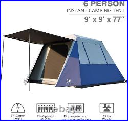 EVER ADVANCED 6 Person Blackout Camping Tent Instant Cabin Tents for Family with