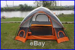Elite Waterproof Double layer Outdoor 3 Person Camping Family Tent Orange/Grey