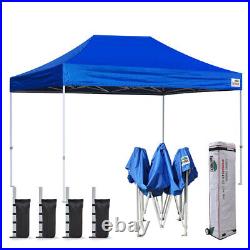 Eurmax USA 8x12 Ez Pop Up Canopy Tent Commercial Instant Canopies+4 Sand Bags