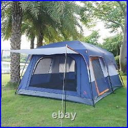 Extra Large Tent 10-12 Person Family Cabin Tents 2 Rooms Straight Wall 3 Doors