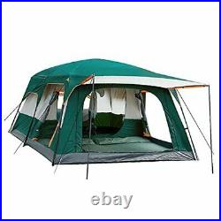 Extra Large Tent 12 Person(Style-A), Family Cabin Tents, 2 Rooms, Straight Green