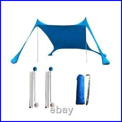 Family Beach Sunshade Lightweight Tent With Sandbag Anchor 4 Peg UPF50+UV Canopy