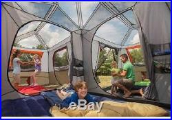 Family Camping Tent 12 Person Instant Set Up 3 Room Cabin Trail Hunting Party L