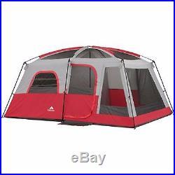 Family Outdoor Tent Red 10 Person 2 Camping Outdoors Hiking Room Instant Cabin